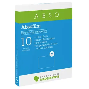 Marque Verte Absofilm Pellicola Adesiva Sterile 10 x 12cm 10 unità