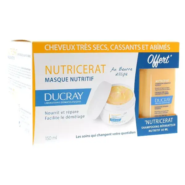 Ducray Nutricerat Nutrient Mask 150ml + Free Repairing Nutrient Shampoo 30ml