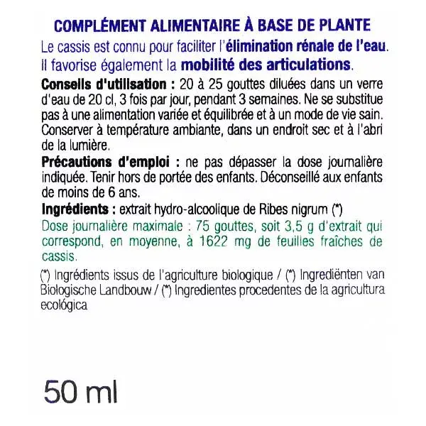 Ladrôme Extraits de Plantes Fraîches Cassis Bio 50ml