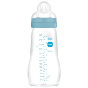 MAM Feel Good Glass Bottle Medium Flow Matte Blue 2-4m 260 ml
