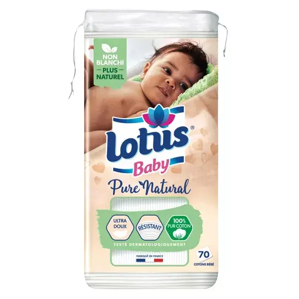 Lotus Baby Pure Natural Cotton Unbleached 70 squares