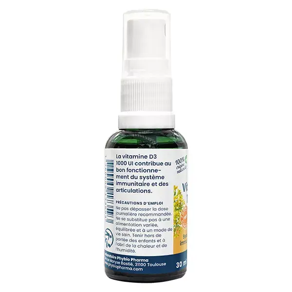 Oemine Vitamine D3 1000 UI Lichen et Colza Système Immunitaire et Articulations 30ml