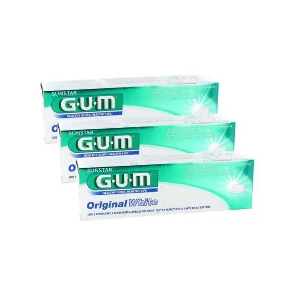 Gum Dentífrico Original White Blanqueador Pack de 3 x 75ml