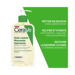 CeraVe Nettoyants Huile Lavante Moussante Hydratante 236ml