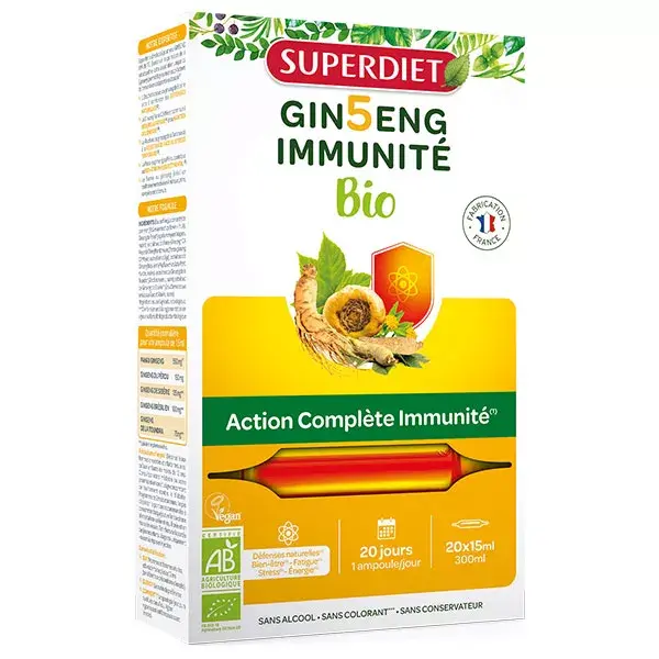 Superdiet Ginseng 5 Bio 20 ampoules
