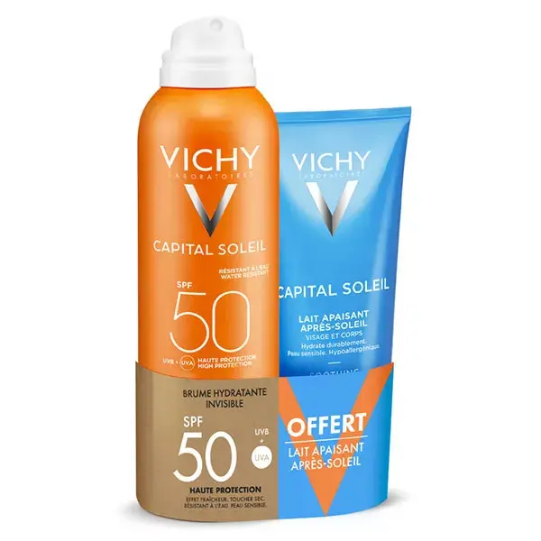 Vichy Capital Soleil Invisible Moisturising Mist and Soothing After-Sun Milk 100ml Free