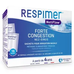 Respimer Netiflow Recharge pour Irrigation Nasale Nez Sinus 30 sachets dès 4 ans