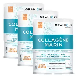 Granions Collagène Marin Poudre - Goût Neutre - 25 jours Lot de 3