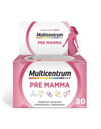 Multicentrum Pre-Mamma Integratore Alimentare Multivitaminico Acido Folico Calcio Vitamina D E 30 Compresse