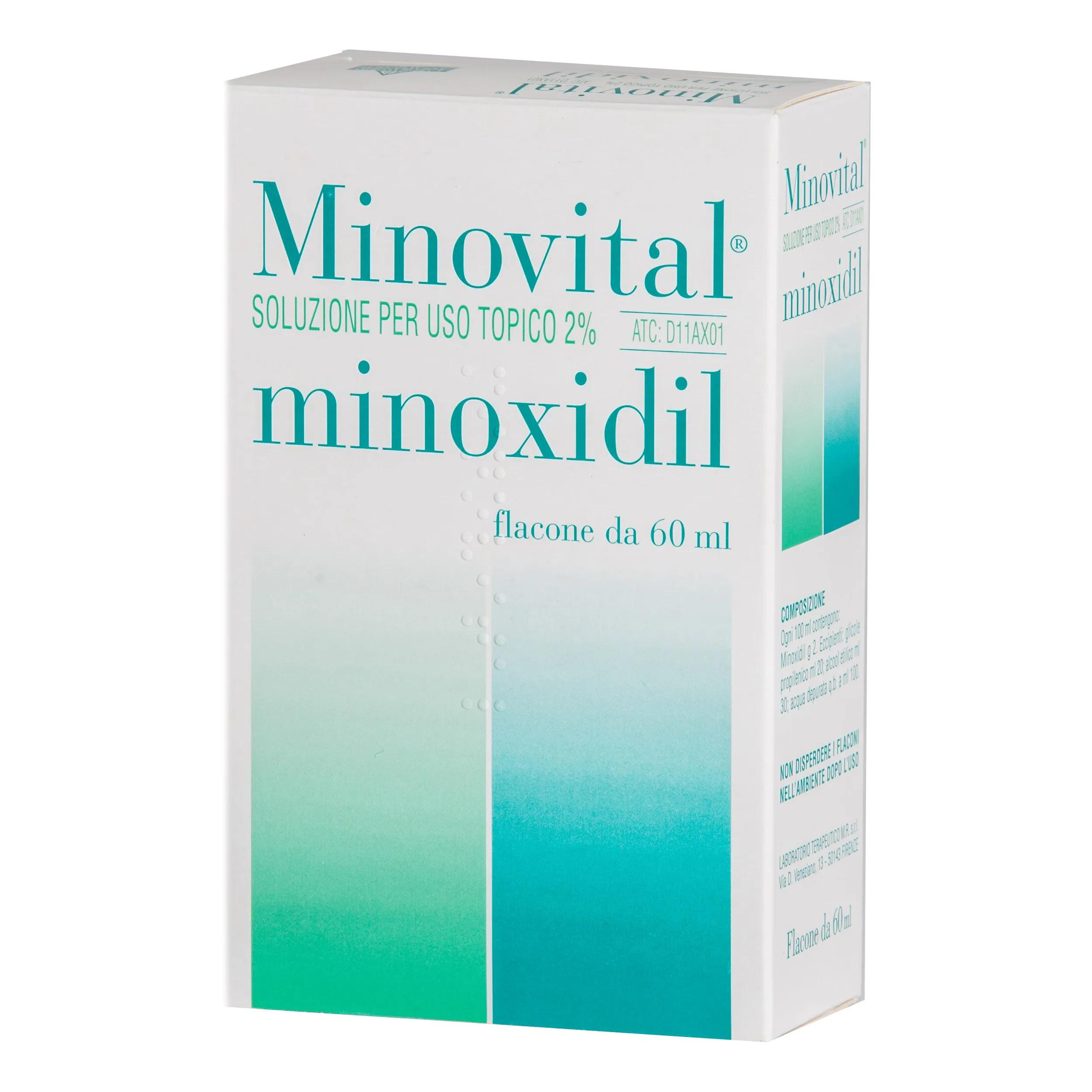 Minovital 2% Minoxidil Soluzione Cutanea Contro Alopecia Androgenica 60 ml