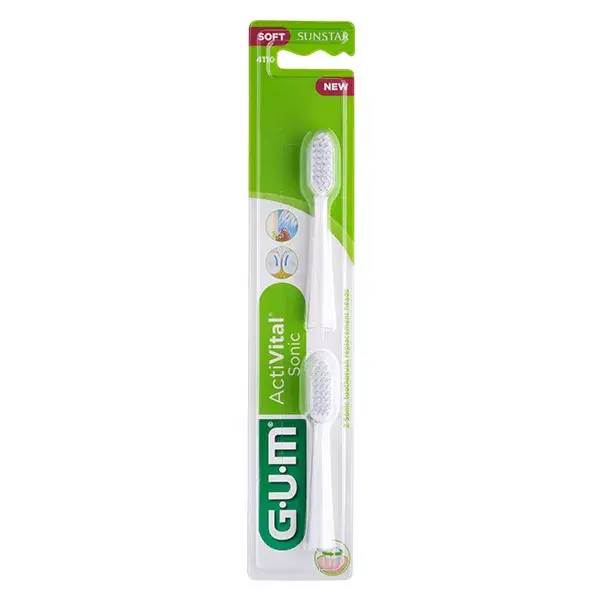 Gum Activital Sonic 2 Recargas Cepillo Dental Eléctrico Blanco