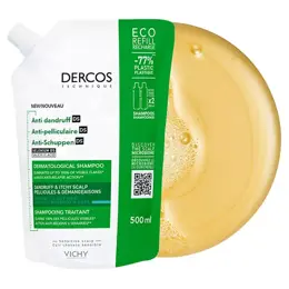 Vichy Dercos Technique Éco-Recharge Antipelliculaire DS Shampooing Traitant Pellicules & Démangeaisons Cheveux Normaux à Gras 500ml