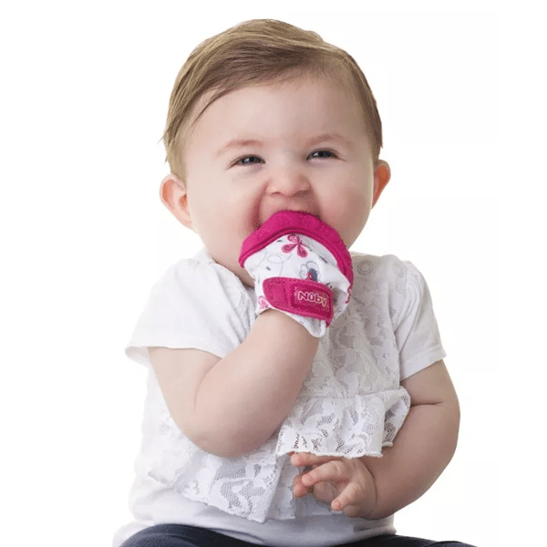 Buy Nuby Teether Mitt 3m Pink Color Mifarma UK
