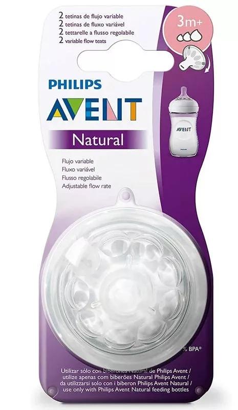 Avent Tetina Natural Philips Flujo Variable +3m 2 Uds