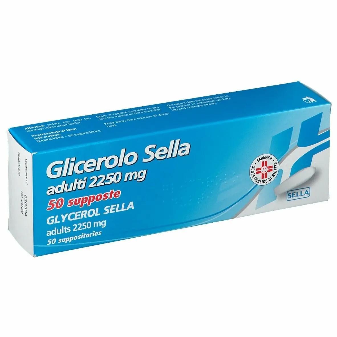 Glicerolo Sella Adulti 2250 mg Stitichezza Occasionale 50 Supposte