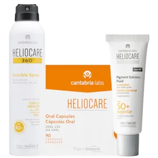 Heliocare 90 Capsules + Pigment Solution SPF50+ 50 ml + Invisible Spray SPF50 200 ml