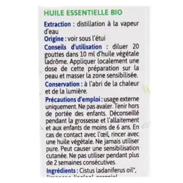 Ladrôme Huile Essentielle Ciste Bio 10ml