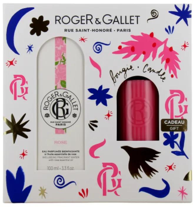 Roger&amp;Gallet Eau Parfumée Bien-être Rose 100 ml + Bougie