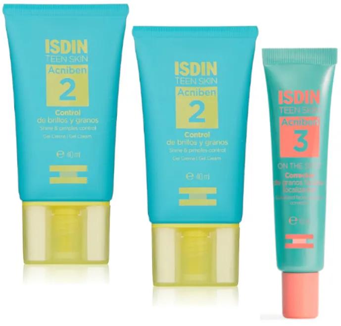 Isdin Acniben Control Shines and Pickels 2 Einheiten + Lokalisierte Pickel 15 ml