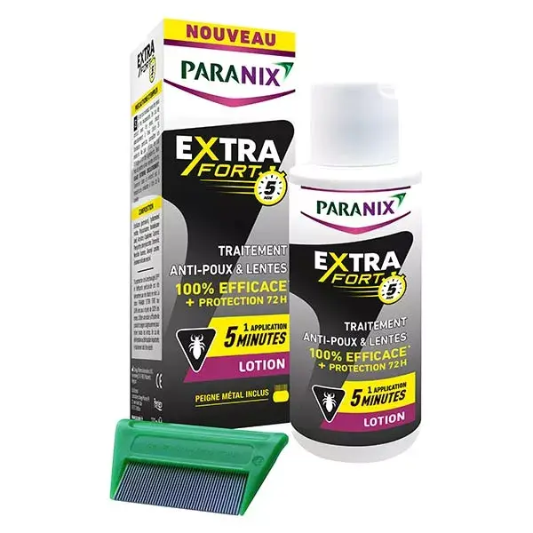 Paranix Extra Fort 5 Minutes Lotion Anti-Poux et Lentes + Peigne 100ml