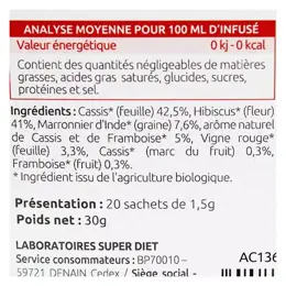 Herbesan Bio Infusion Circulation Saveur Cassis Framboise n°9 - 20 sachets