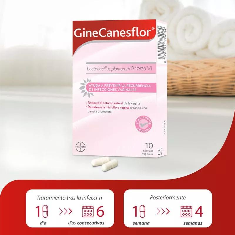 GineCanesflor Probiótico Vaginal 10 Cápsulas GineCanesCalm Higiene Íntima Calmante 200 ml FORMATO AHORRO