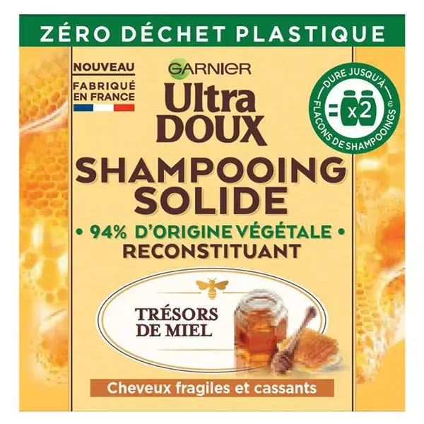 Garnier Ultra Doux Shampoing Solide Reconstituant Trésors de Miel 60g