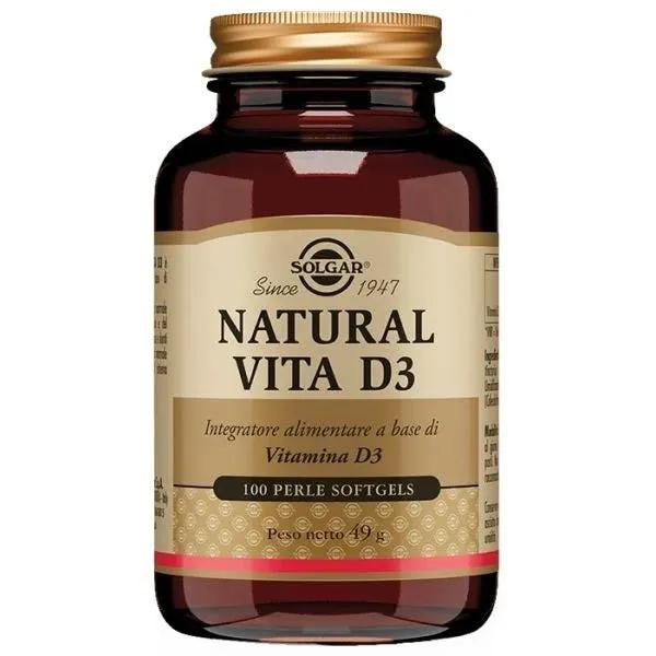 Solgar Natural Vita D3 Integratore Vitamina D 100 Perle