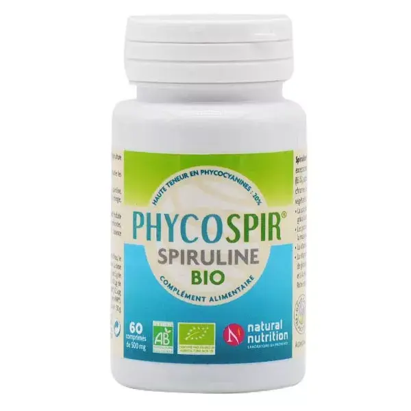 Natural Nutrition Phycospir Spiruline Bio 60 comprimés