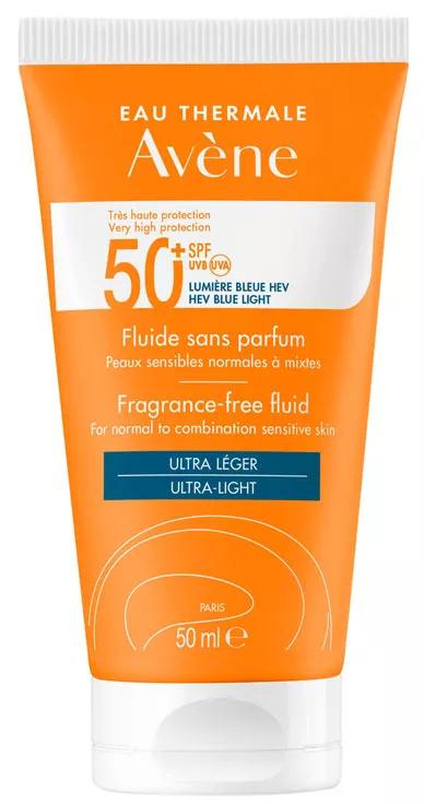 Avène Solar Fluido SPF50+ Sem Perfume Oil Free Peles Normais ou Mistas 50ml