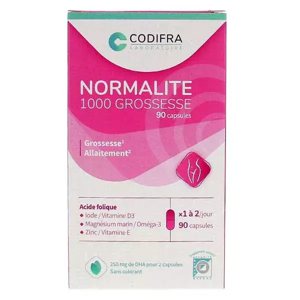 Codifra Normalite 1000 Grossesse B9-Magnésium-Oméga-3 90 capsules