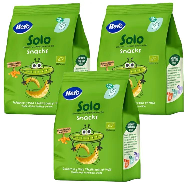 Hero Solo Snack Bio Petits Pois et Maïs +10m 3x40 gr