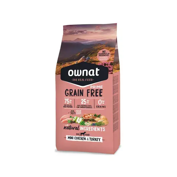 Ownat Grain Free Prime Chien Mini Poulet et Dinde 3kg