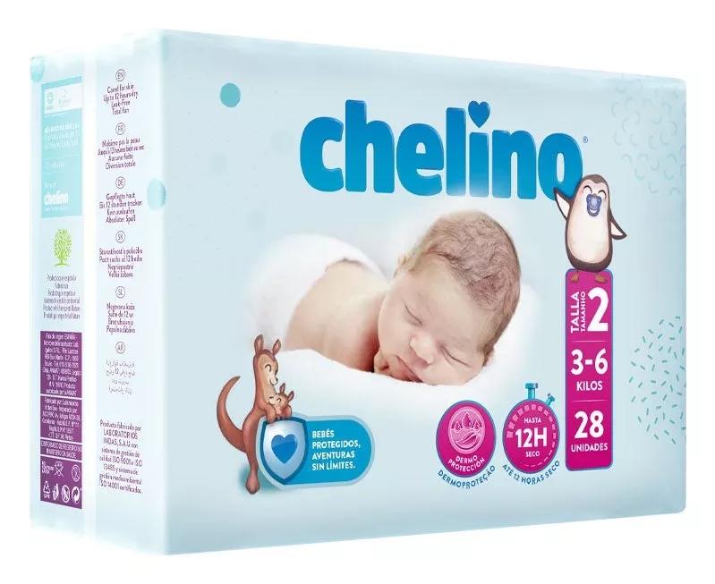 Chelino Fraldas Tamanho 2 3-6 KG 28 unidades