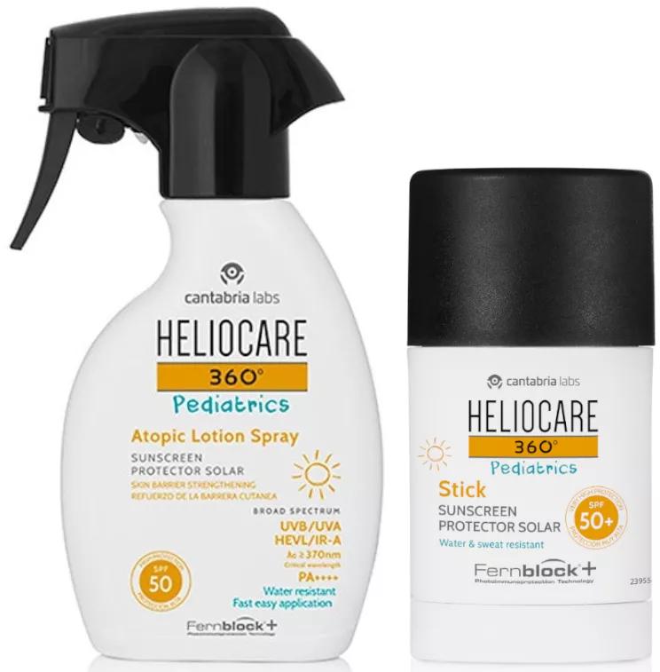 Heliocare 360 Pediatrics SPF50 Atopic Skin Spray Lotion 250 ml + Pediatric Stick SPF50+ 25 gr