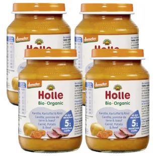 Holle Bio-Organic Baby Food Carrot Potato and Beef +5m 4x190 gr