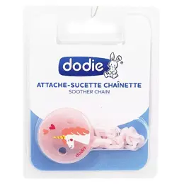 Dodie Attache-Sucette Chaînette Licorne Rose