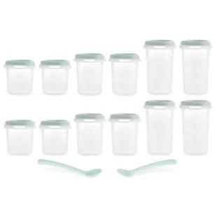 Miniland Set of 12 Mint Airtight Containers + 2 Gift Spoons