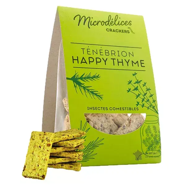Micronutris Microdélices Crackers aux insectes Happy Thyme (Tenebrio molitor) boîte de 90g