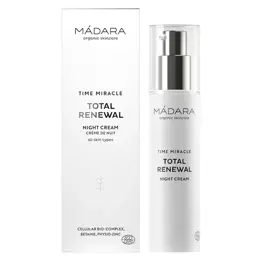 MÁDARA Time Miracle Total Renewal Crème de Nuit Renouvelante Anti-Âge Bio 50ml