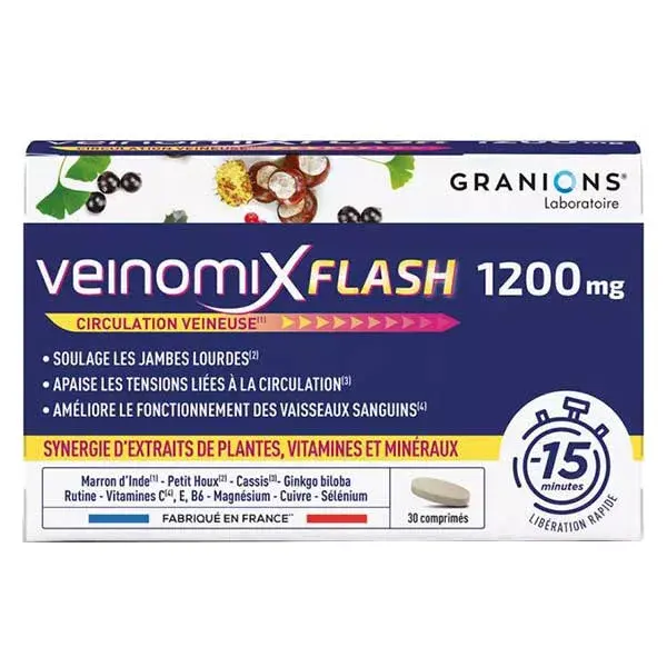 Granions Veinomix Flash 1200mg 30 comprimés