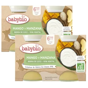 Babybio Vegetable Yogurt Coconut, Mango and Apple +6m 130 gr 2x2 units