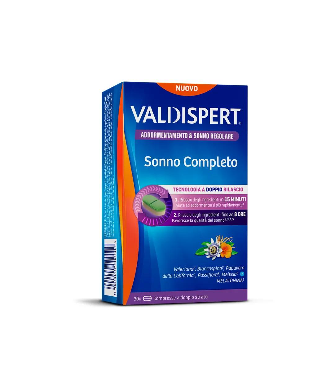 Valdispert Sonno Completo Integratore Per Addormentamento E Sonno Regolare Melatonina E Valeriana 30 Compresse