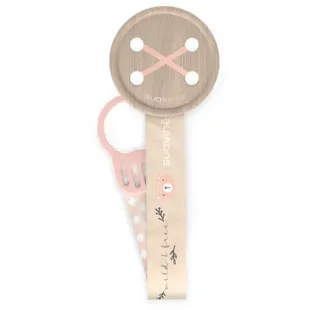 Suavinex Wild&amp;Free Fabric Pacifier Clip with Double-Sided Pink Design +0m