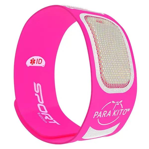 Parakito Sport Bracelet Anti-Moustiques Rose + 2 pastilles 