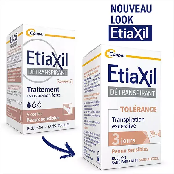 ETIAXIL Déodorant Détranspirant Transpiration Excessive TOLÉRANCE 15ml