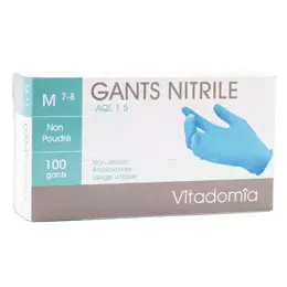 Vitadomia Gant d'Examen en Nitrile Non Poudrés Taille M 100 unités