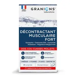 Granions Décontractant Musculaire Fort Apaise les contractures 20 comprimés