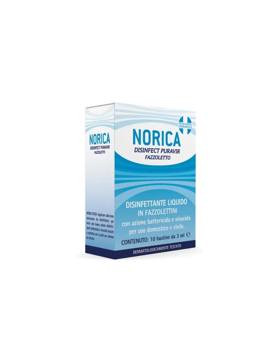 Norica Disinfect Puravir Fazzolettini Disinfettanti Mani 10 Bustine