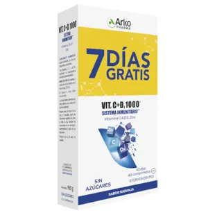 Arkopharma Vitamina C&D3 1000 mg + Zinc 2x20 Comprimidos